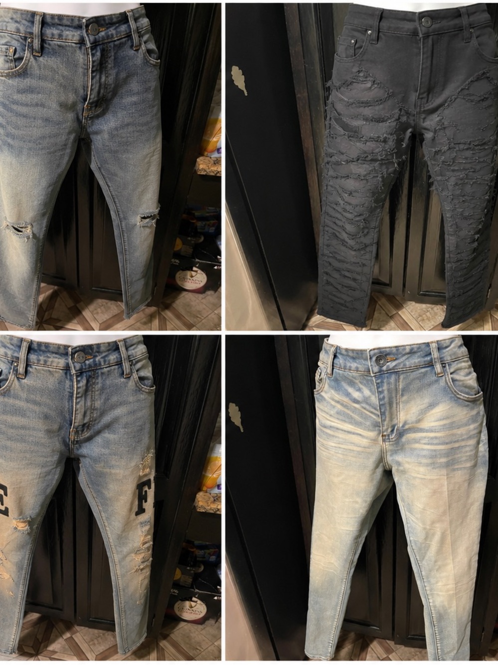 Jordan Craig Men's Slim Straight Jeans — Light Blue & Distressed Black 5 pairs